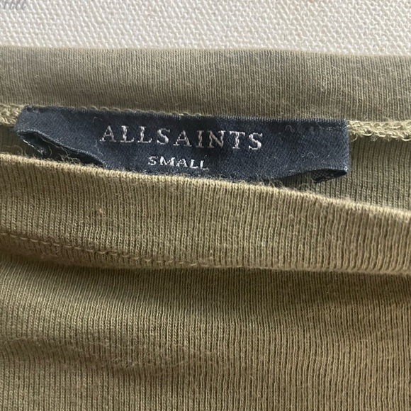 All Saints Rita Long Sleeve Tee Size Small - VERY Oversized Slouch Off Shoulder - Picture 5 of 10